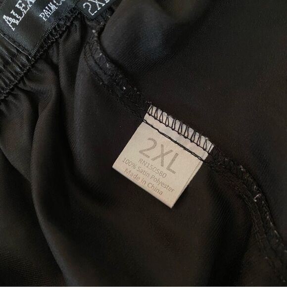 Men’s Satin Polyester Pajama Pants - Black - 2x - Picture 7 of 8